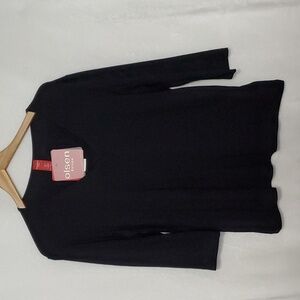 NWT Olsen Europe Black Classic Strech 3/4 Sleeve V-Neck Top Size 42 EUR